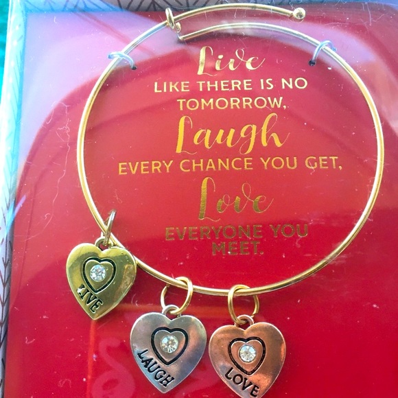 BRACELET Live Love Laugh  gold color!! - Picture 1 of 6